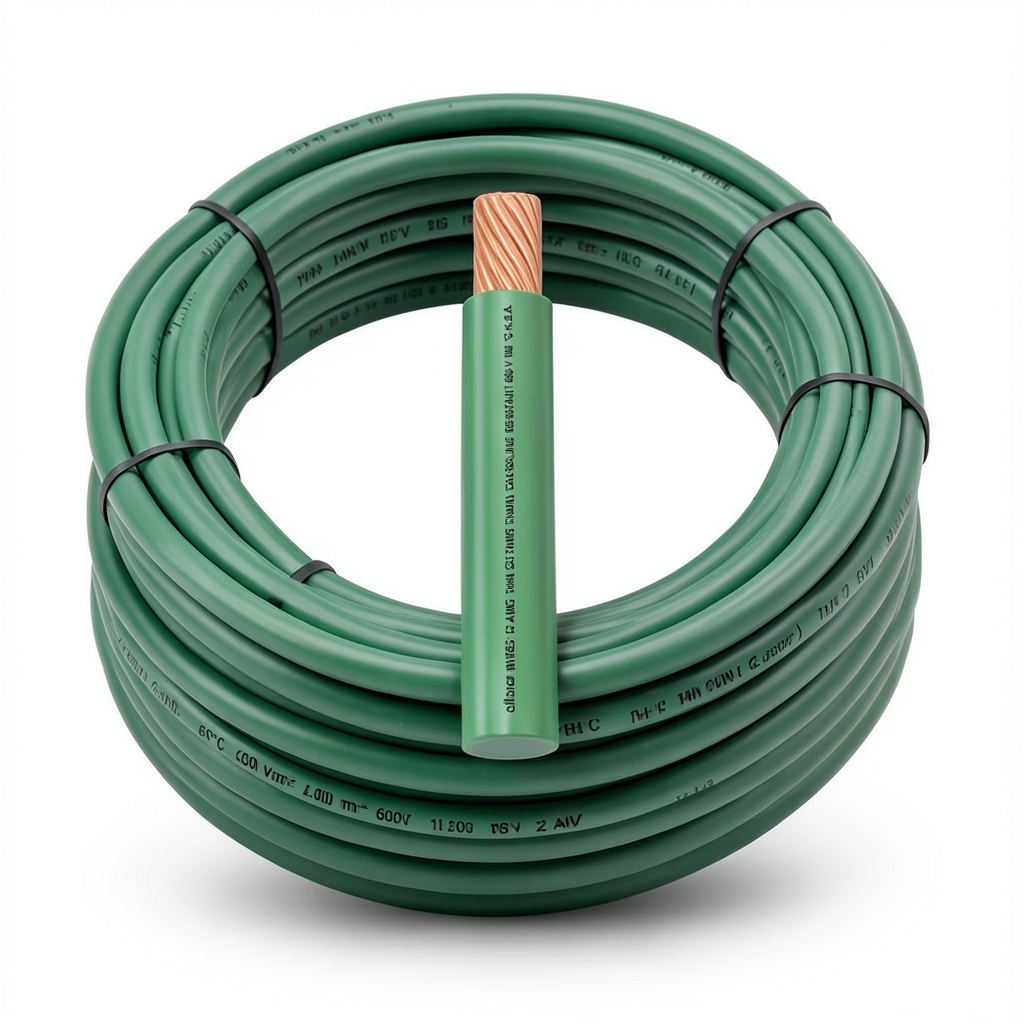 كابل نحاس THHN/THWN معزول PVC 105 درجة مئوية مقاس 2.08 مم² 600 فولت طول 300 قدم لون أخضر | شركة الفنار