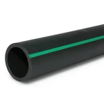 أنابيب بلاستيك HDPE ضغط 4 بار PE 80 قطر خارجي 400 مم SDR 33 أسود مع خطوط خضراء