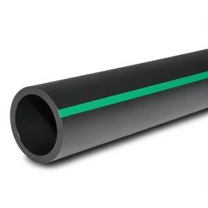 أنابيب بلاستيك HDPE ضغط 6 بار PE 80 قطر خارجي 180 مم SDR 22 لون أسود مع خط أخضر