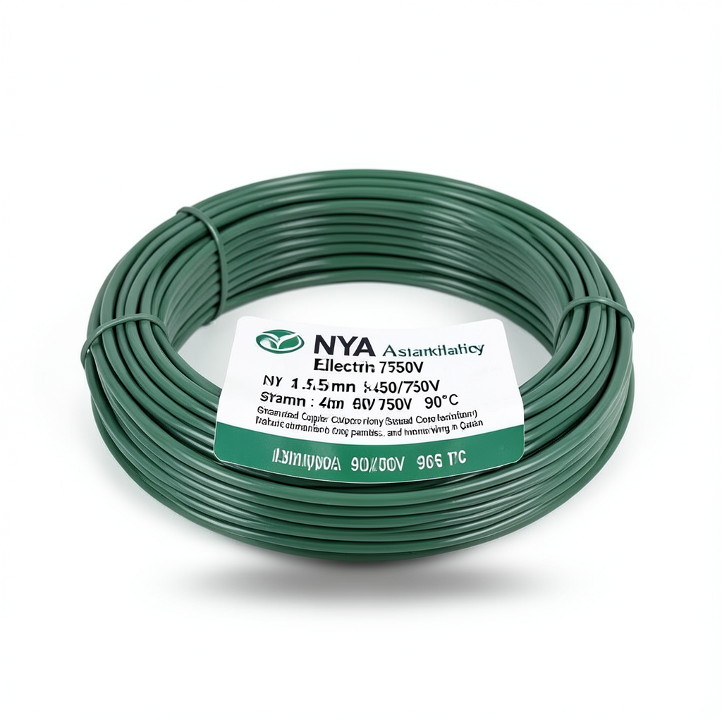 1.5mm NYA Electric Wire 450/750V, Stranded Copper PVC 90°C Insulation, Green | Asharqiyah Cables Company for Industry