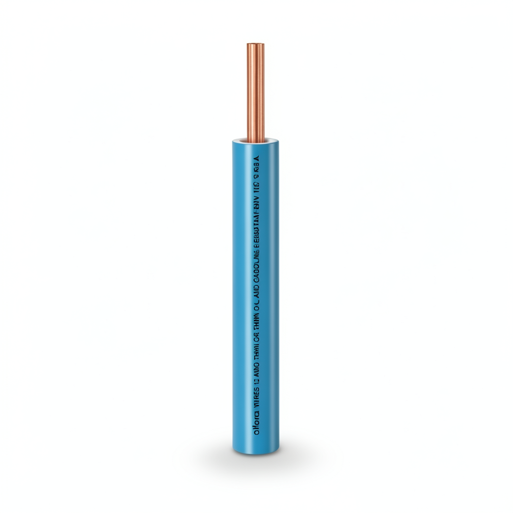كابل نحاس THHN/THWN عزل PVC 105°C مقاس 2.08 مم² قطر 2.7 مم 600 فولت طول 300 قدم لون أزرق PVC 105 | شركة الفنار