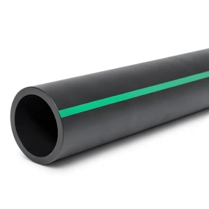 أنابيب بلاستيك HDPE ضغط 6 بار PE 80، قطر خارجي 355 مم SDR 22 أسود مع خطوط خضراء