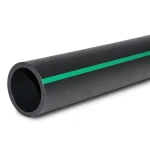 مواسير HDPE ضغط 6 بار PE 80 قطر خارجي 560 مم SDR 22 لون أسود مع خط أخضر