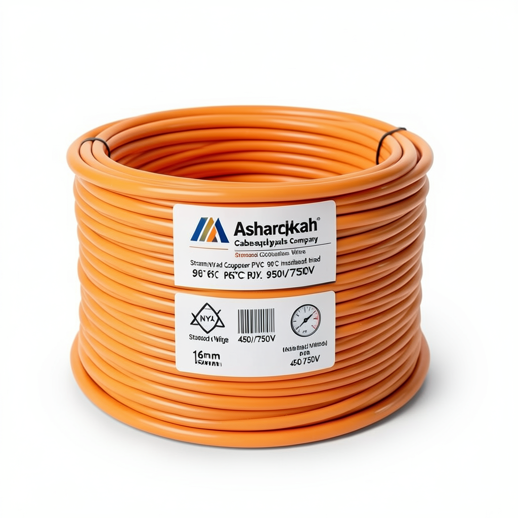 16mm NYA Wire 450/750V, Stranded Copper PVC 90°C Insulated, Orange | Asharqiyah Cables Company for Industry