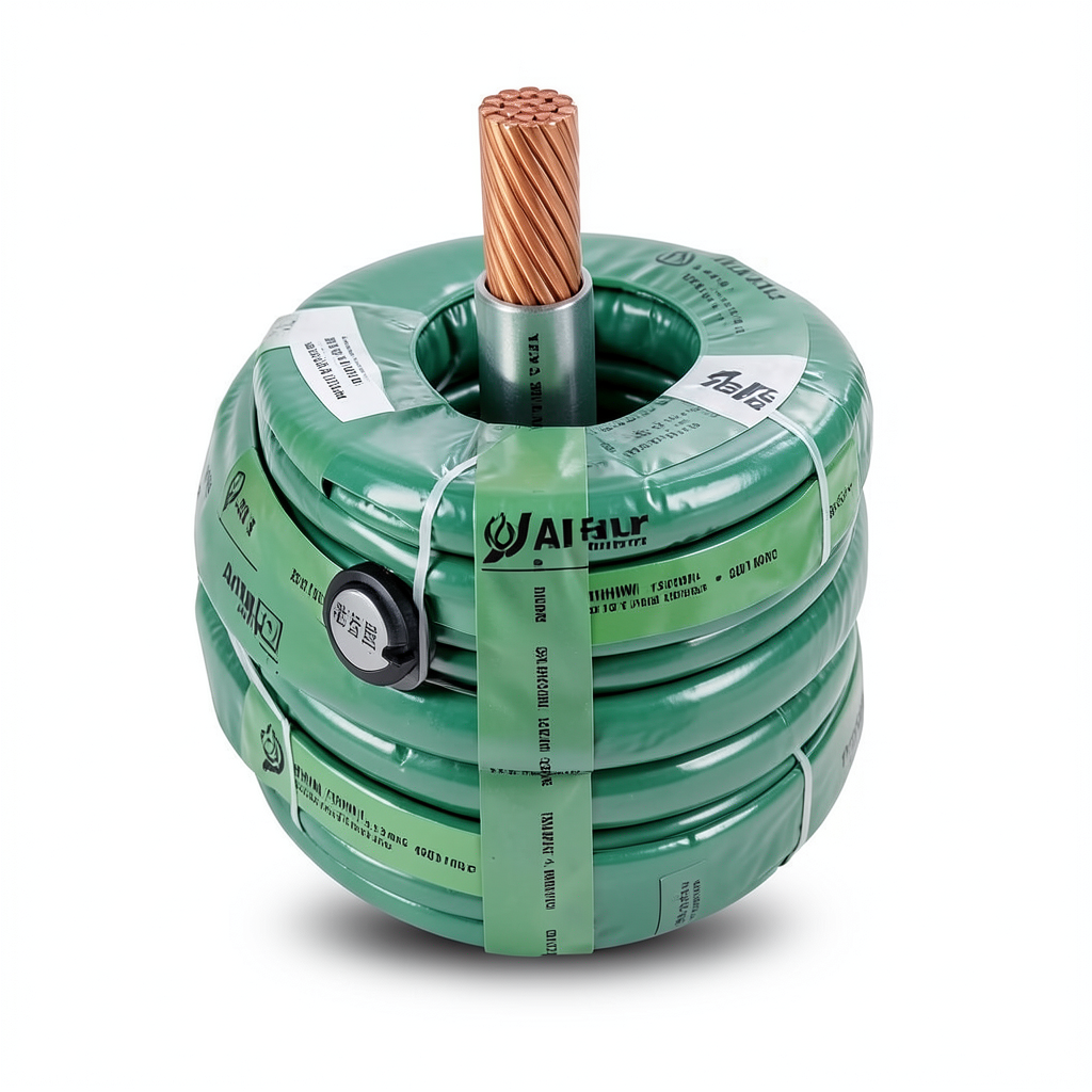 كابل نحاس THHN/THWN معزول PVC °105 مقاس 13.3 مم² 600 فولت طول 300 قدم أخضر | شركة الفنار
