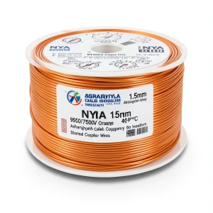 سلك 1.5 مم NYA نحاس مجدول 450/750 فولت عزل PVC 90°C برتقالي | شركة كابلات الشرقية للصناعة