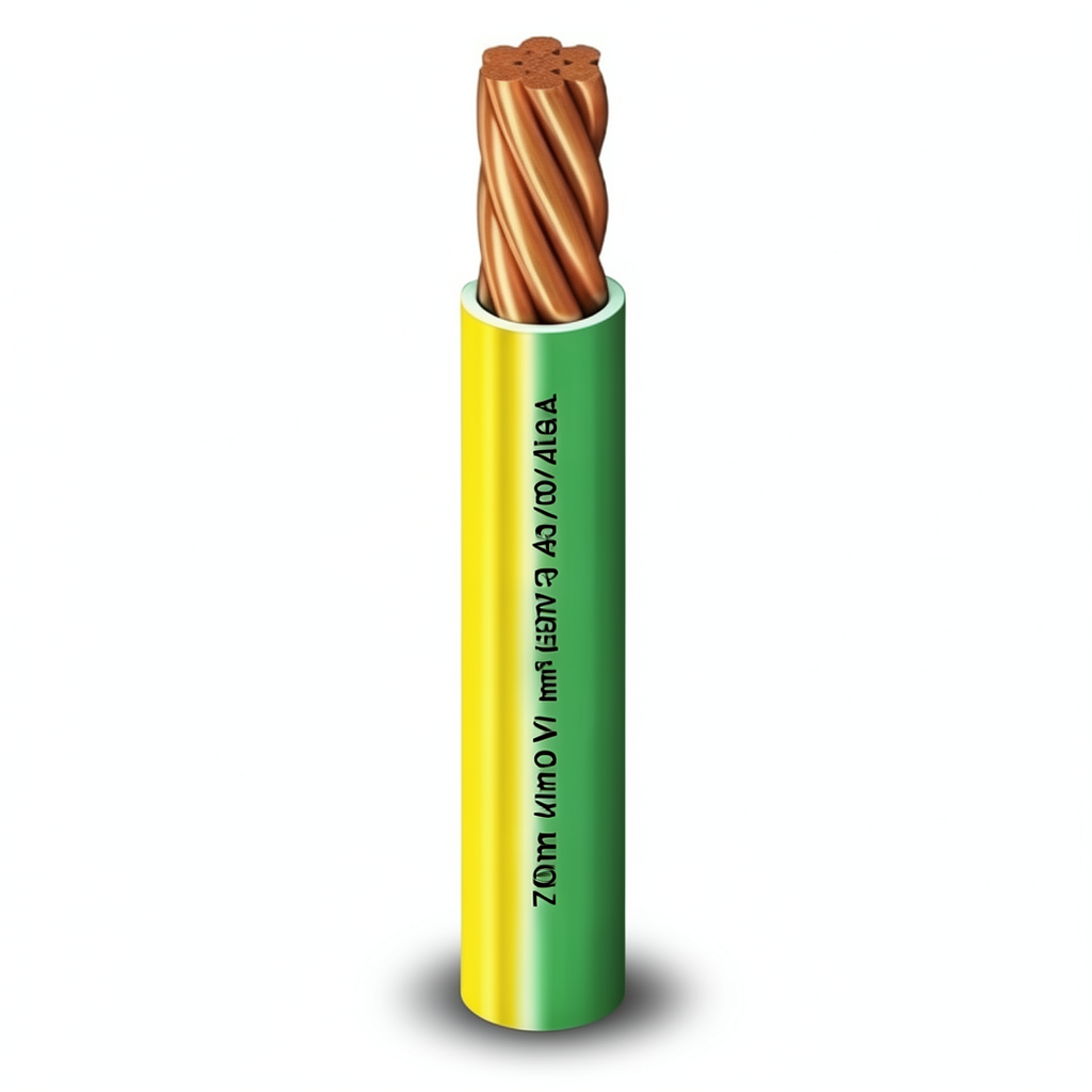 70mm2 Single Electrical Wire 450/750V, Stranded Copper PVC Insulated, Yellow/Green | Al Fanar