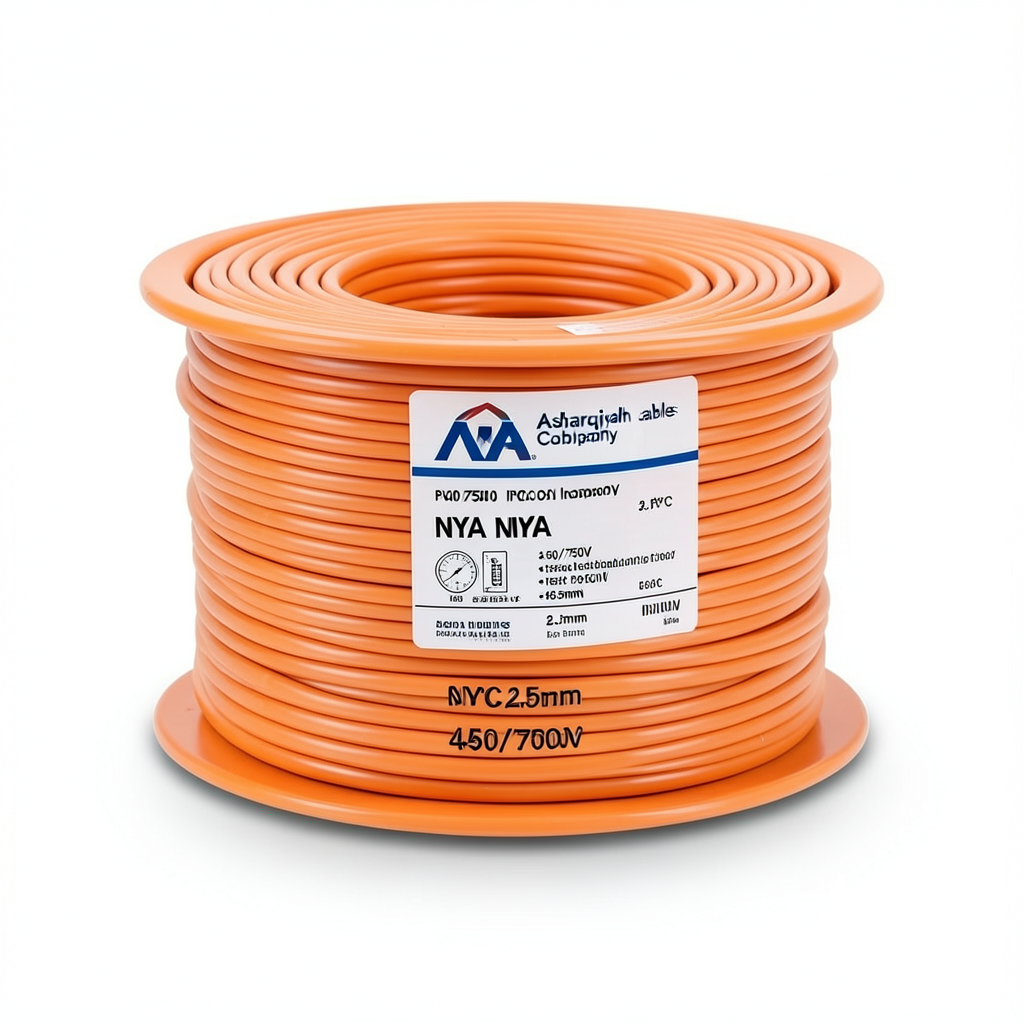 2.5mm NYA Wire 450/750V Stranded Copper PVC 90°C Insulation Orange | Asharqiyah Cables Company for Industry