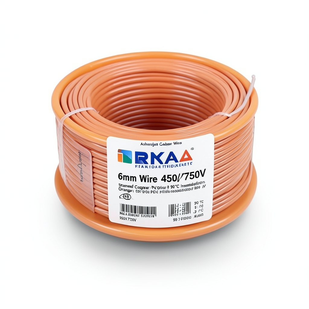 6mm NYA Wire 450/750V, Stranded Copper PVC 90°C Insulation, Orange | Asharqiyah Cables Company for Industry