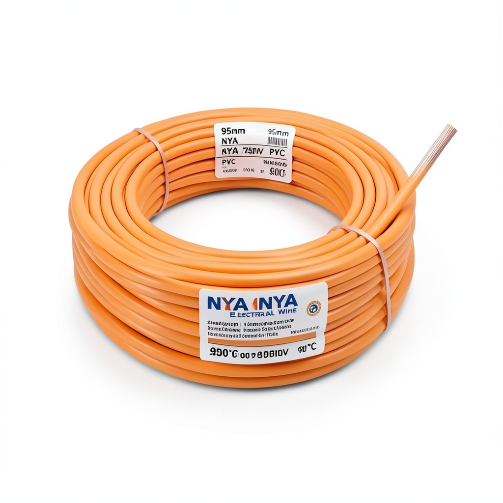 سلك كهرباء 95 مم NYA 450/750 فولت، نحاس مجدول عزل PVC 90°C، برتقالي | شركة كابلات الشرقية للصناعة