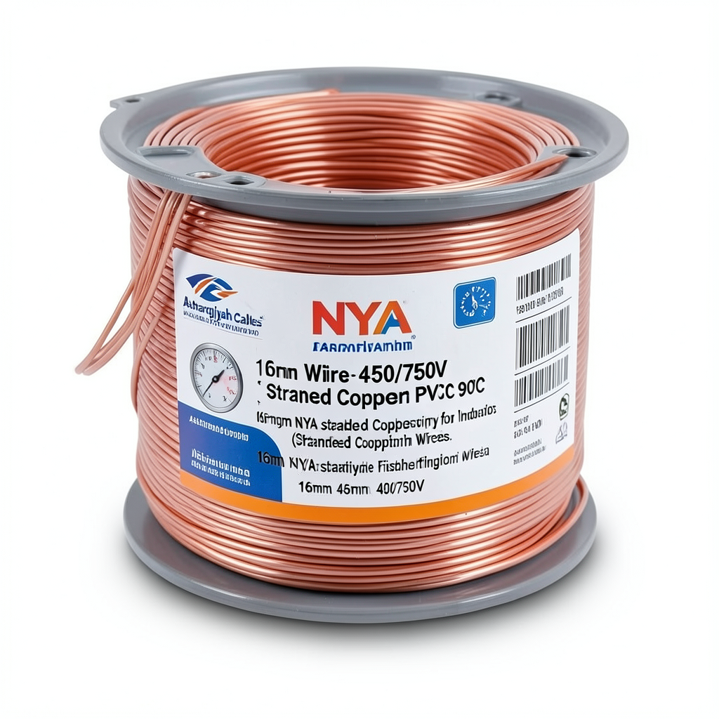 16mm NYA Wire 450/750V, Stranded Copper PVC 90°C Insulated, Orange | Asharqiyah Cables Company for Industry