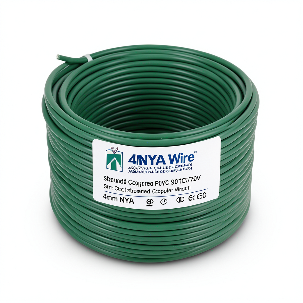 سلك 4 مم NYA 450/750 فولت، نحاس مجدول معزول PVC 90°C، اخضر | شركة كابلات الشرقية للصناعة