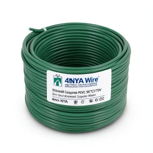4mm NYA Wire 450/750 Voltage, Stranded Copper PVC 90°C Insulated, Green | Asharqiyah Cables Company for Industry