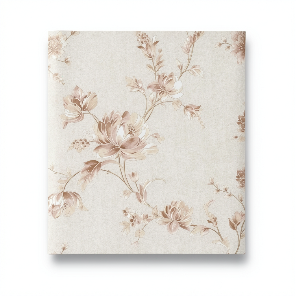 Floral Wallpaper Beige Color 10m x 1.06m, Model 5936