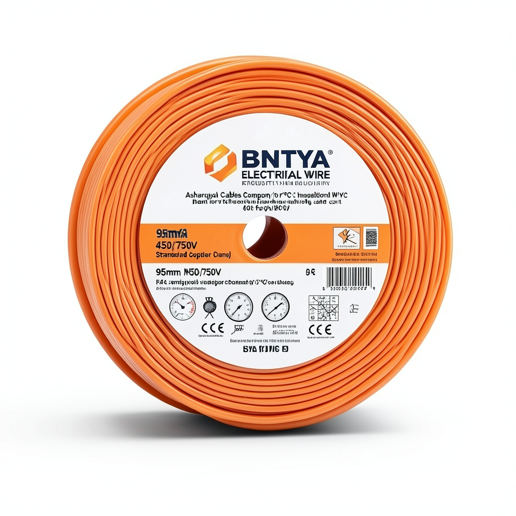 سلك كهرباء 95 مم NYA 450/750 فولت، نحاس مجدول عزل PVC 90°C، برتقالي | شركة كابلات الشرقية للصناعة