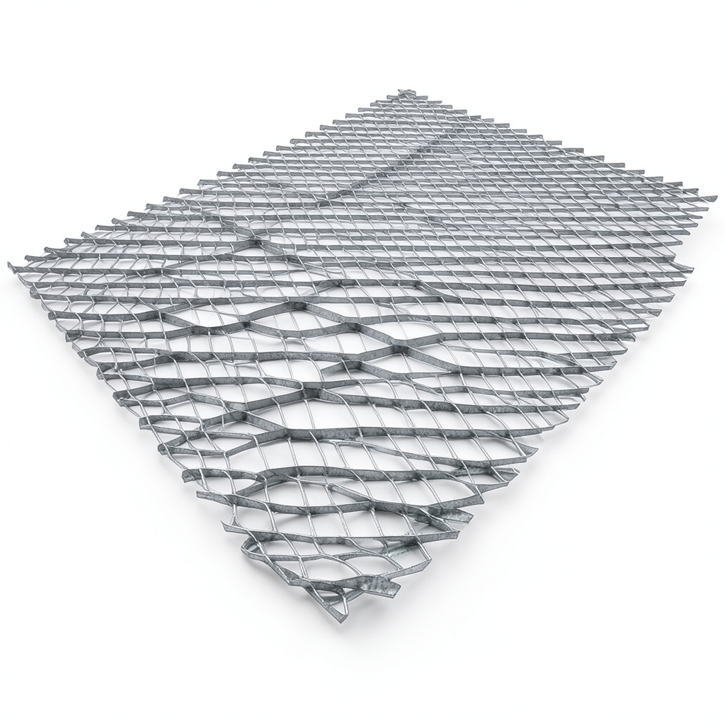 Galvanised Steel Expanded Metal Mesh Bahri Thickness 2.3 mm Width 2.44 m Length 1 m