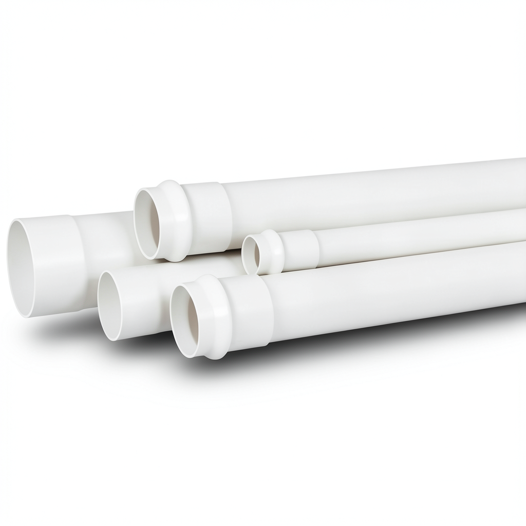 UPVC Plastic Pipe for Sewerage Systems PN 12.5 Bar Outside Diameter 25 mm Thickness 1.5 mm White Color