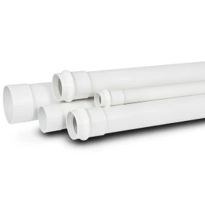 أنابيب بلاستيك UPVC لأنظمة الصرف الصحي ضغط 12.5 بار قطر خارجي 40 مم سماكة 2.4 مم لون أبيض