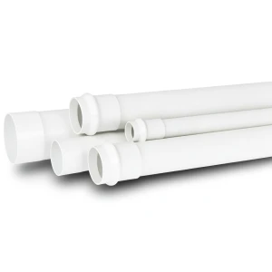 أنابيب UPVC لأنظمة الصرف الصحي ضغط 12.5 بار قطر خارجي 50 ملم سماكة 3.0 ملم لون أبيض