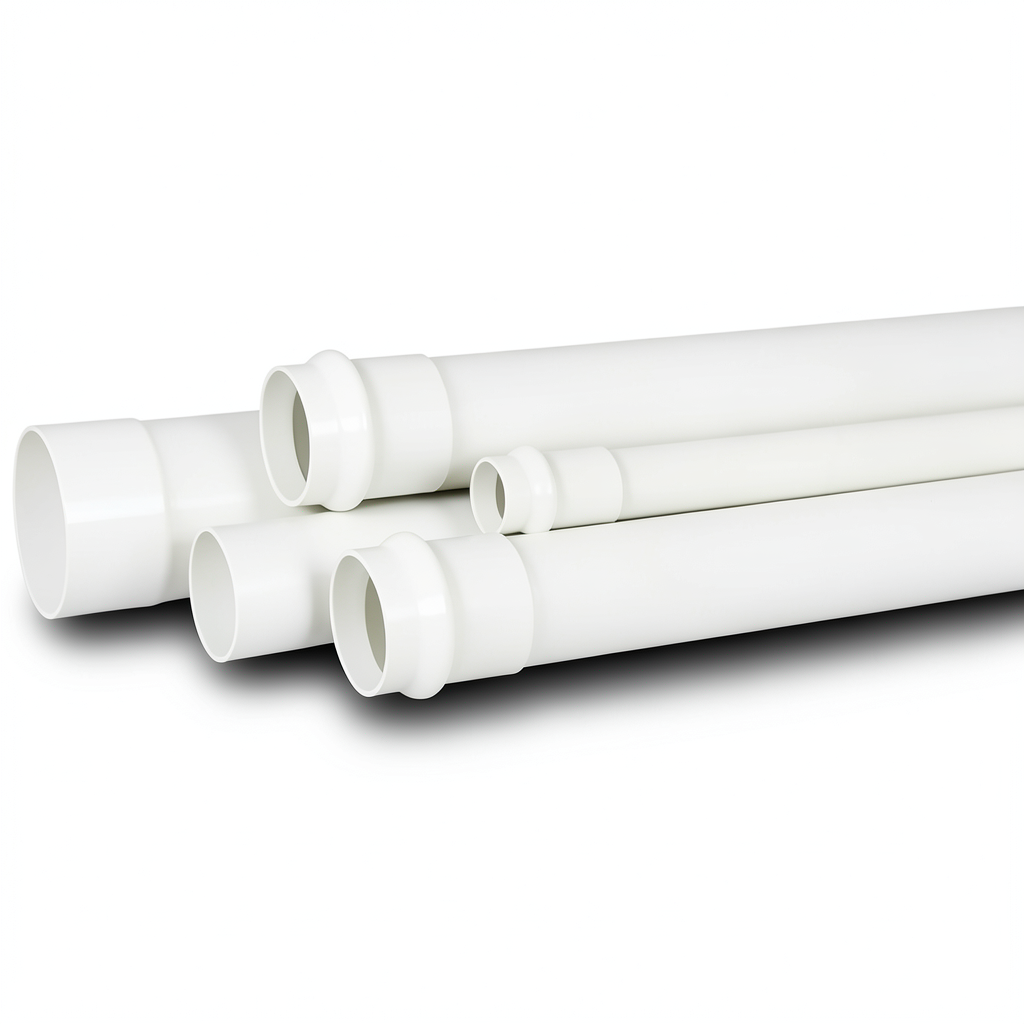 UPVC Pipe for Sewerage Systems PN 12.5 Bar 75 mm OD 4.5 mm Thickness White