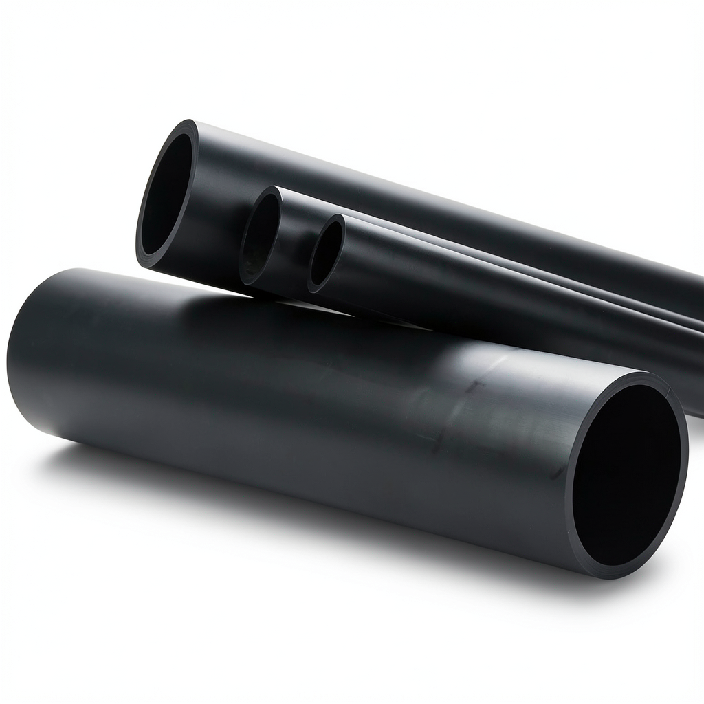 High Density Polyethylene Pipe 3.2 Bar Pressure PE 80 Outer Diameter 225 mm Black