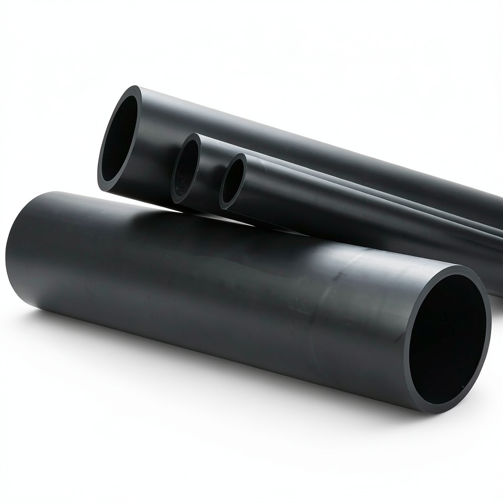 HDPE Plastic Pipe Nominal Pressure 3.2 Bar PE 80 OD 280 mm Thickness 8.6 mm Black
