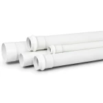 أنابيب بلاستيك UPVC لأنظمة الصرف الصحي ضغط 12.5 بار قطر خارجي 90 مم سماكة 5.4 مم أبيض