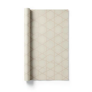 Wall Decoration Geometric Design 10m x 0.53m Beige, Model 17463