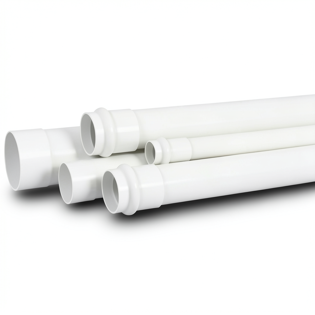 UPVC Pipe for Sewerage Systems 12.5 Bar Pressure 32 mm Diameter 1.9 mm Thickness White