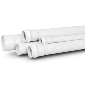 أنابيب بلاستيك UPVC لأنظمة الصرف الصحي ضغط 12.5 بار قطر خارجي 40 مم سماكة 2.4 مم لون أبيض