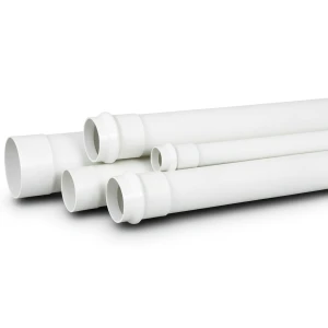 أنابيب UPVC لأنظمة الصرف الصحي ضغط 12.5 بار قطر خارجي 50 ملم سماكة 3.0 ملم لون أبيض
