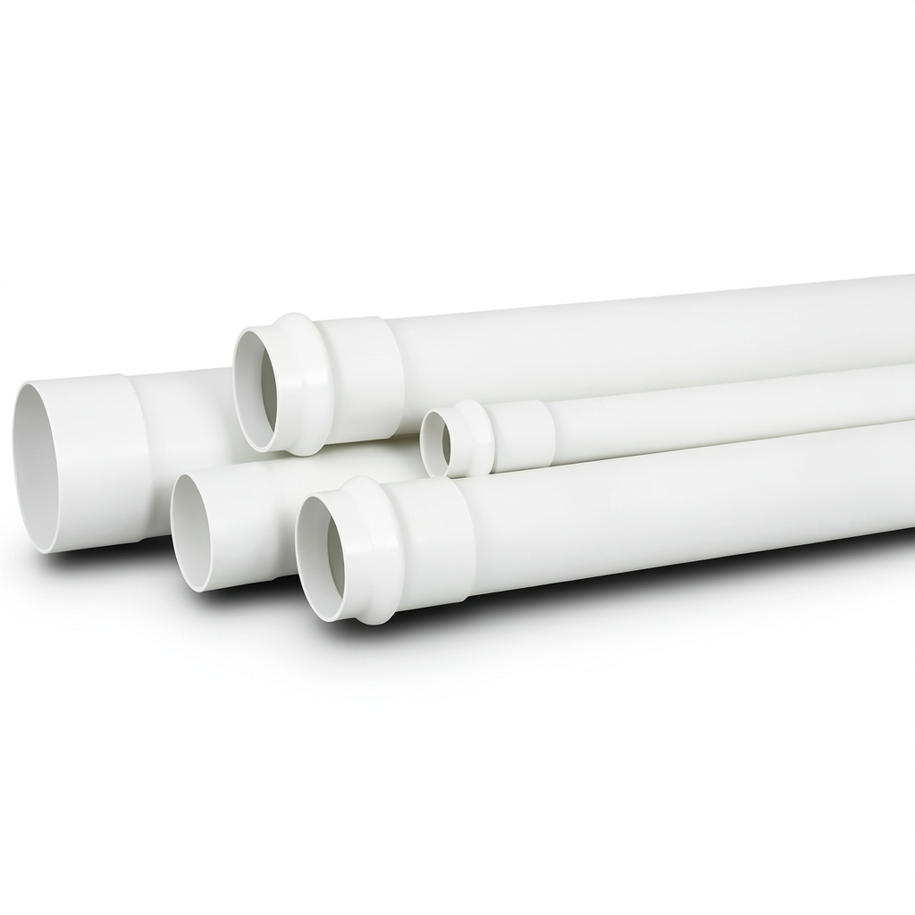 UPVC Pipe for Sewerage Systems PN 12.5 Bar Outside Diameter 50 mm Thickness 3.0 mm White Color