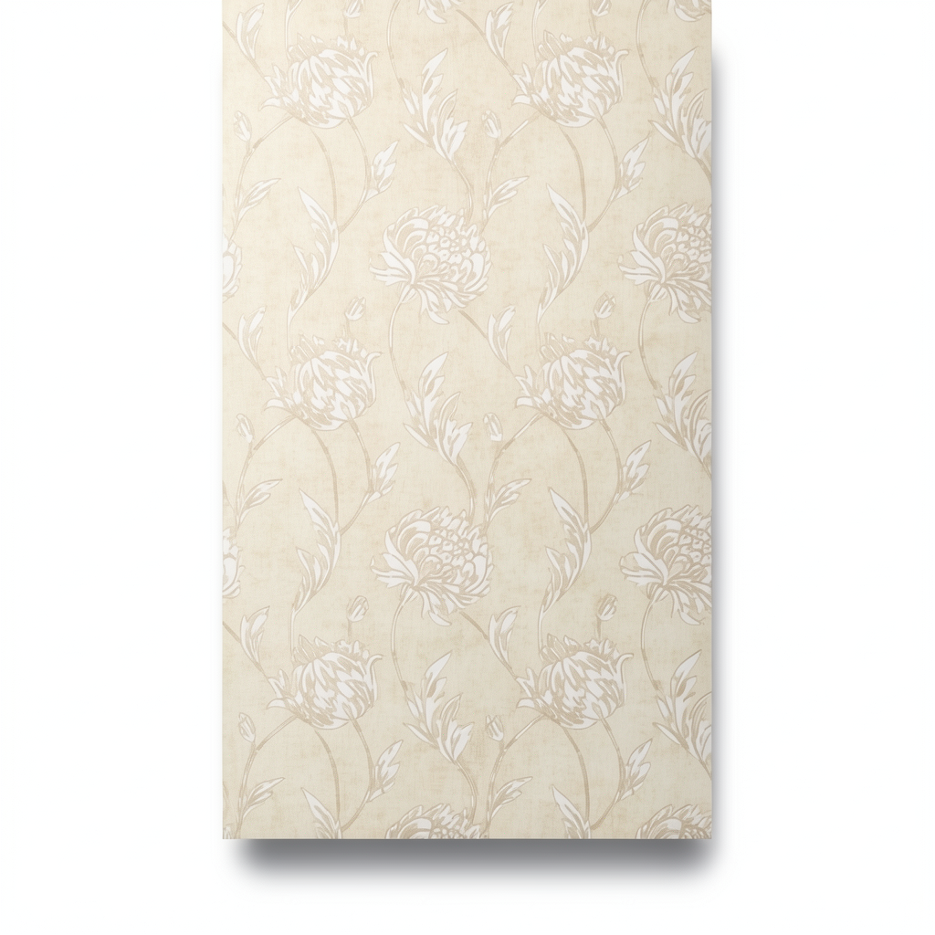 Wall Decoration Floral Design 10 m x 0.53 m Beige, Model 17481