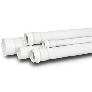 UPVC Plastic Pipe for Sewerage Systems PN 12.5 Bar Outside Diameter 63 mm Thickness 3.8 mm White Color
