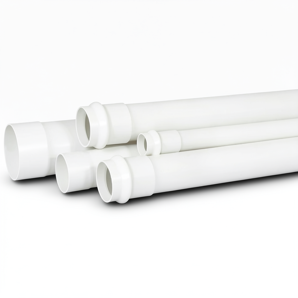 UPVC Pipe for Sewerage Systems PN 12.5 Bar 75 mm OD 4.5 mm Thickness White