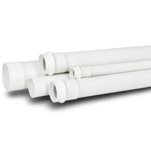 أنابيب بلاستيك UPVC لأنظمة الصرف الصحي ضغط 12.5 بار قطر خارجي 90 مم سماكة 5.4 مم أبيض