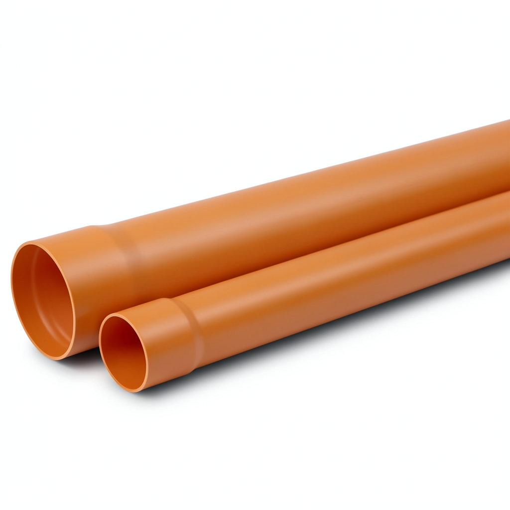 UPVC Plastic Pipe PN 12.5 Bar 25 mm Outside Diameter 1.5 mm Thickness Orange Brown