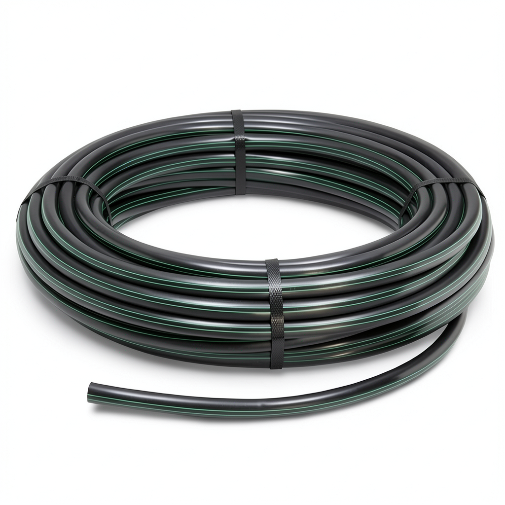 لفة أنابيب بلاستيك HDPE ضغط 10 بار PE 80 قطر خارجي 110 مم SDR 13.6 لون أسود