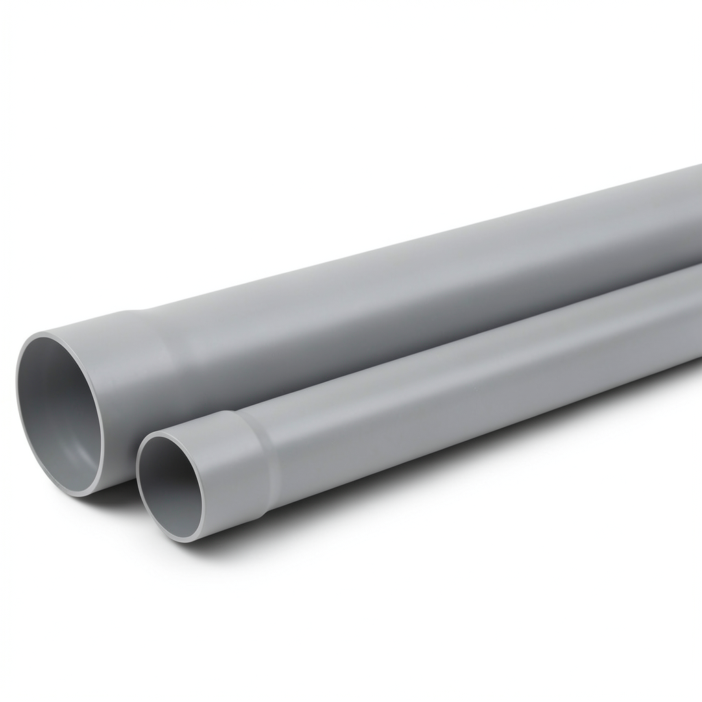 UPVC Plastic Pipe for Sewerage Systems SDR 17 Outside Diameter 63 mm Thickness 3.8 mm Gray Color