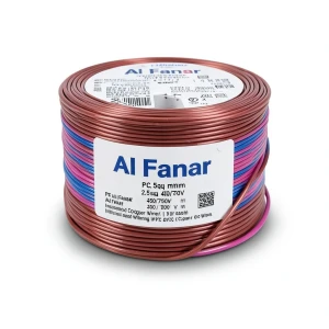 سلك كهرباء نحاس مجدول عزل PVC، جهد 450/750 فولت، مقاس 2.5 mm2، طول 300 قدم | شركة الفنار