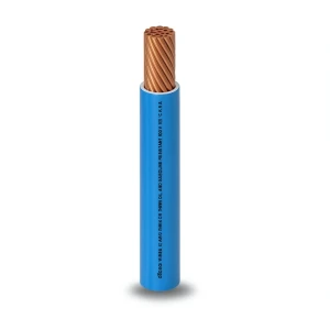 كابل نحاس THHN/THWN عزل PVC 105 درجة مئوية مقاس 8.37 مم² قطر 5.5 مم 600 فولت طول 500 قدم أزرق | شركة الفنار PVC 105