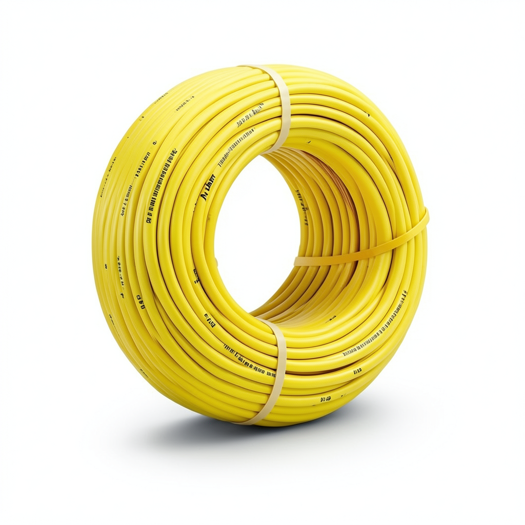 كابل نحاس THHN/THWN معزول PVC 105°C مقاس 2.08 مم² 600 فولت طول 500 قدم أصفر | شركة الفنار