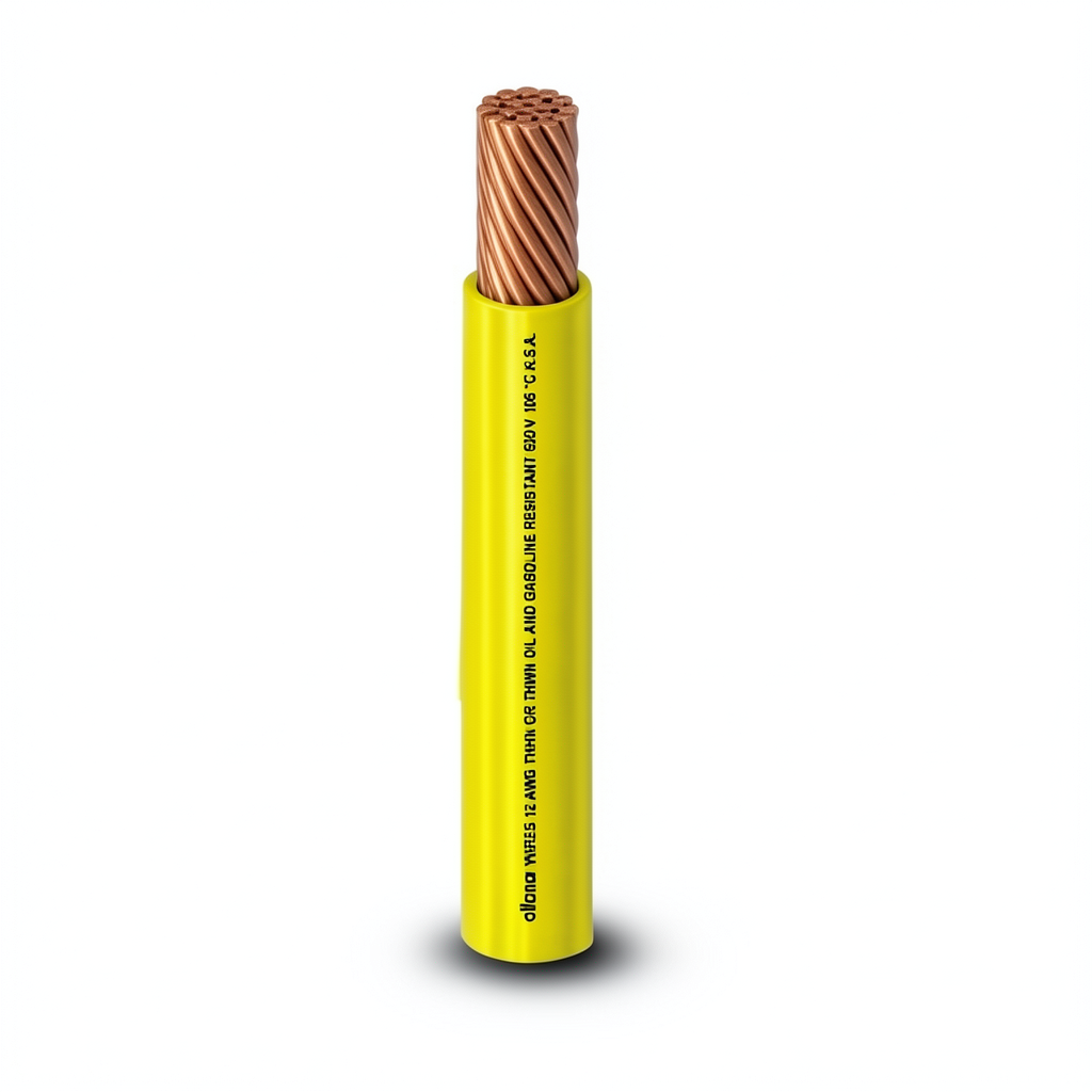 THHN/THWN Copper Cable 3.31 mm² PVC Insulation 105°C Yellow 600 V 500 Ft | Al Fanar