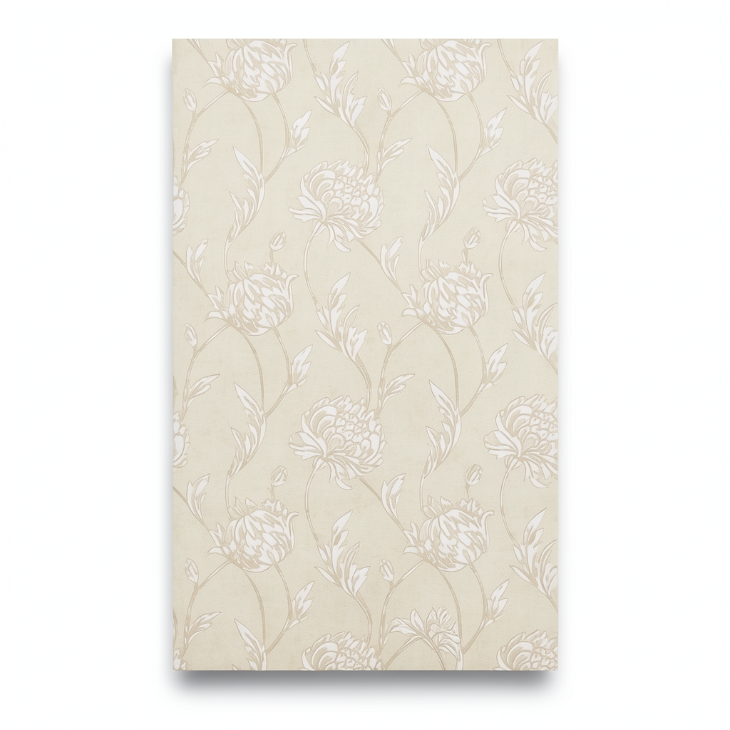 Wall Decoration Floral Design 10 m x 0.53 m Beige, Model 17481