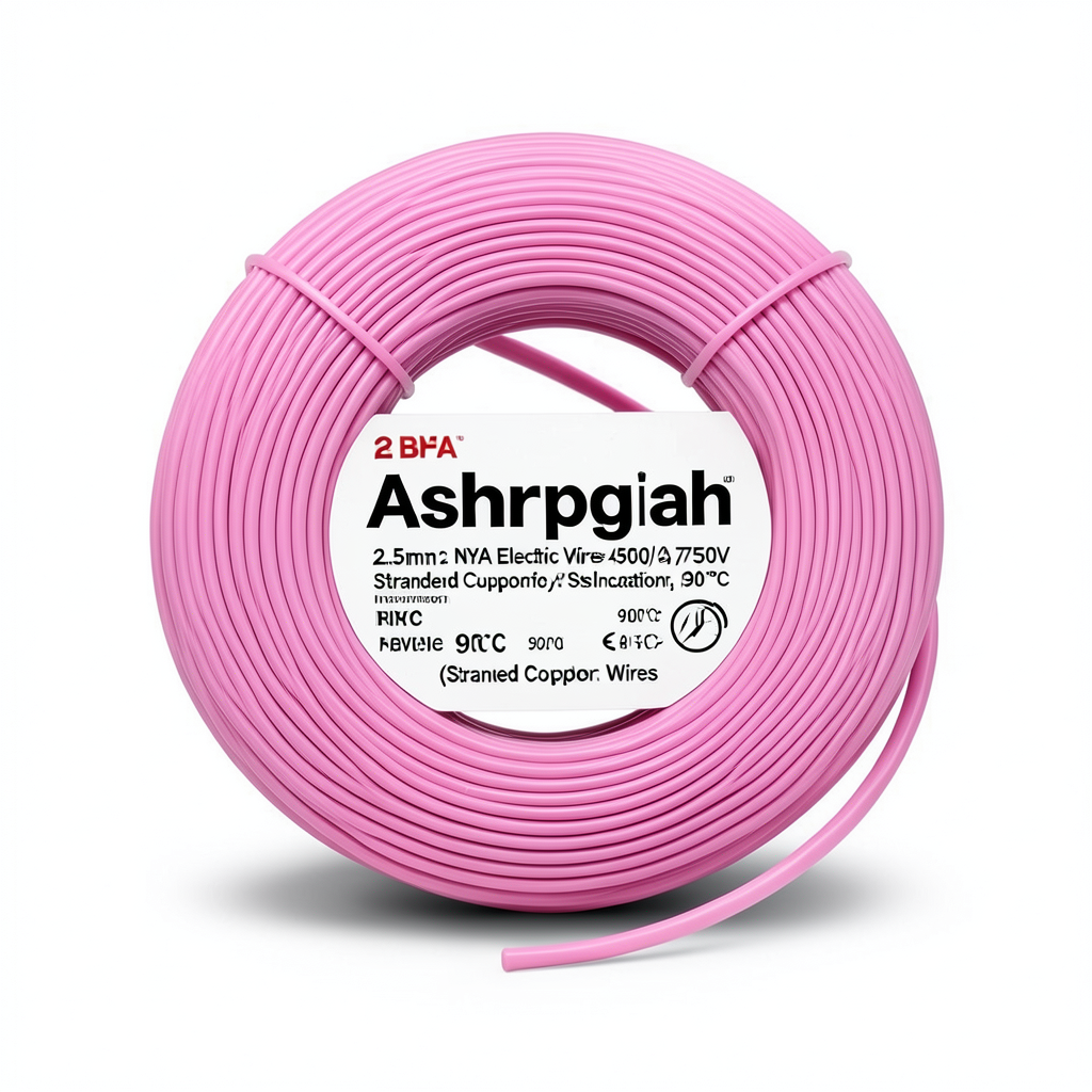 2.5mm2 NYA Electric Wire 450/750V, Stranded Copper, PVC 90°C Pink Insulation | Asharqiyah Cables Company for Industry