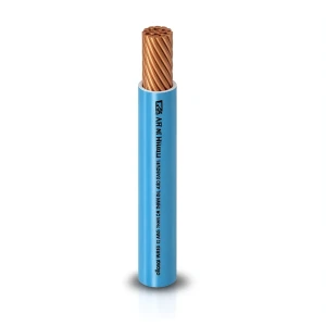 كابل نحاس THHN/THWN عزل PVC 105 درجة مئوية مقاس 8.37 مم² قطر 5.5 مم 600 فولت طول 500 قدم أزرق | شركة الفنار PVC 105