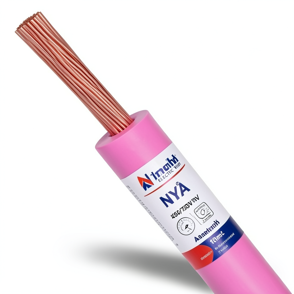 16mm2 NYA Electric Wire 450/750V, Stranded Copper, PVC 90°C Insulated, Pink | Asharqiyah Cables Company for Industry