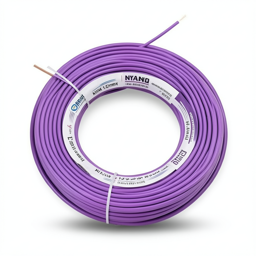 1.5 sq mm NYA Wire 450/750 Volts, Stranded Copper, PVC 90°C Insulation, Purple | Asharqiyah Cables Company for Industry
