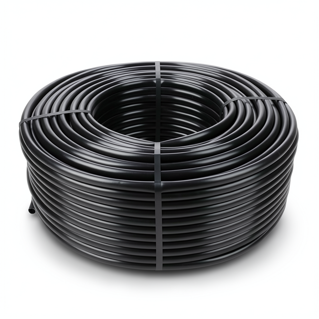 لفة أنابيب HDPE ضغط اسمي 10 بار SDR 11 قطر خارجي 125 مم لون أسود