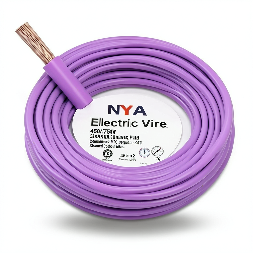 سلك كهرباء 16 مم2 NYA 450/750 فولت، نحاس مجدول، معزول PVC 90°C، بنفسجي | شركة كابلات الشرقية للصناعة